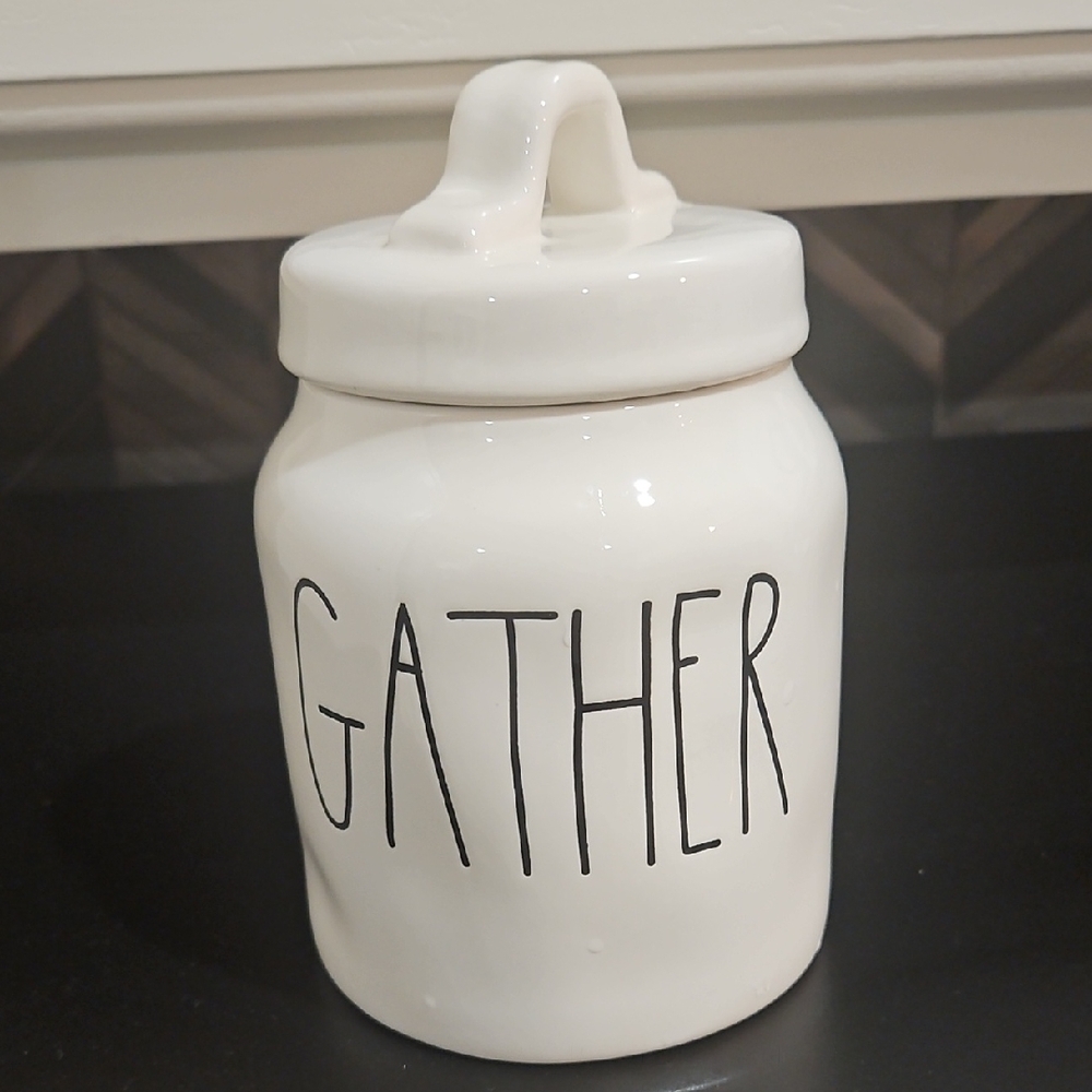 Rae Dunn GATHER jar with lid